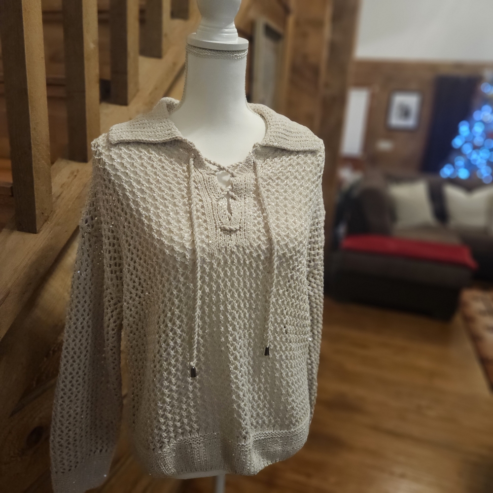 Greige Elegant Beige Knit Sweater for Women